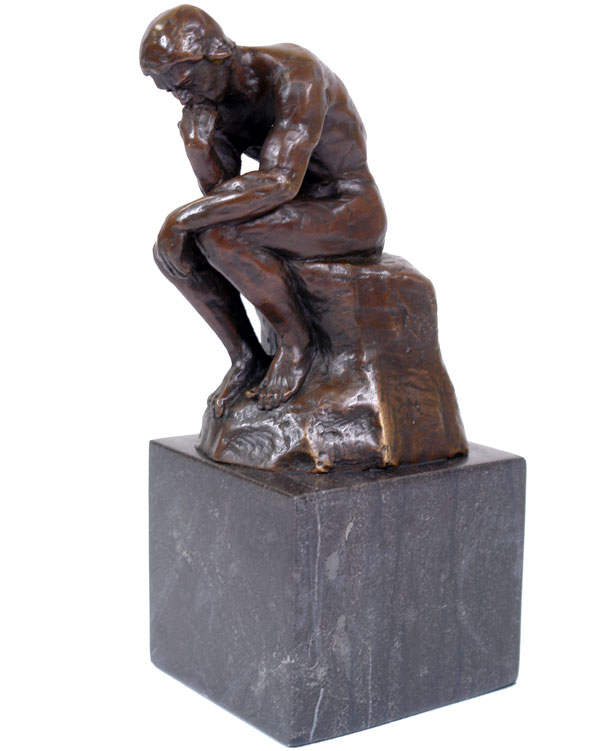 BRONZE STATUE REPRODUCTION OF THE THINKER AUGUSTE RODIN LE PENSEUR ...